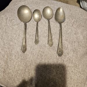 Vintage Four Piece Royal Saxony SIlver plate 1935 By International Silver,(A-38)